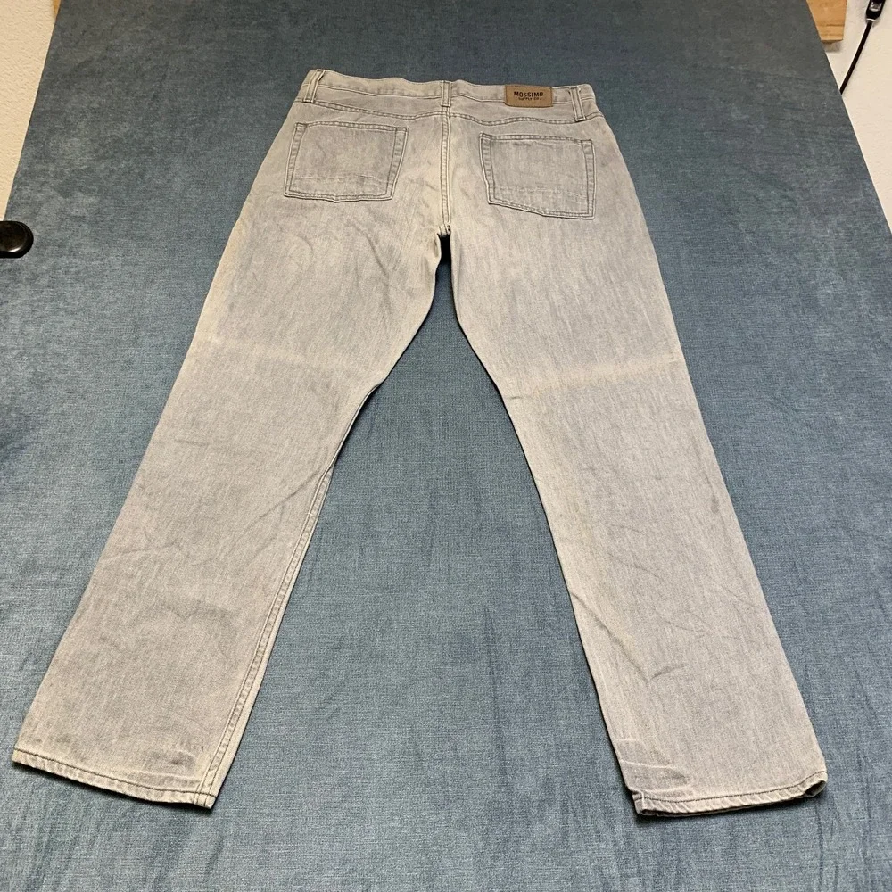 Mossimo Supply Co Slim Fit Jeans Mens 34x30 Gray Denim Straight Leg Light Wash